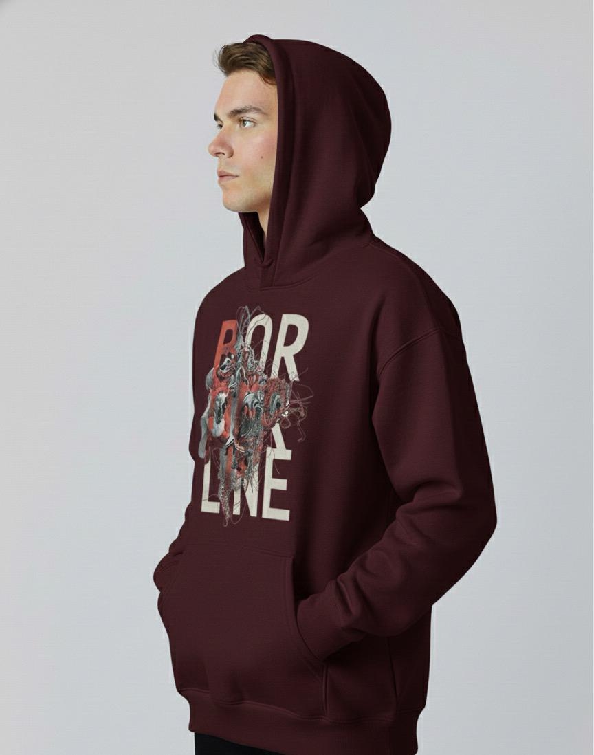 border line over-Sized Hoodie