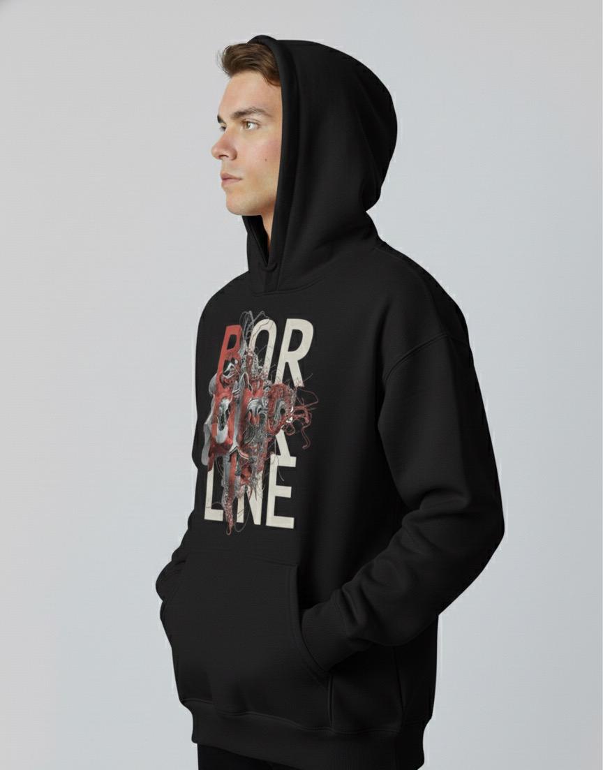 border line over-Sized Hoodie