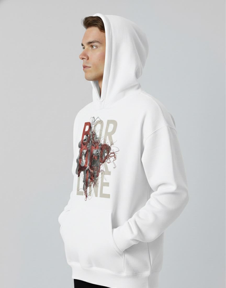 border line over-Sized Hoodie