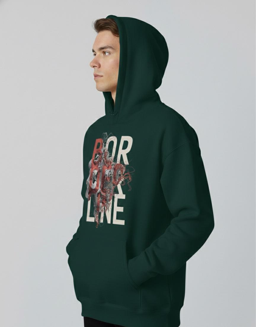 border line over-Sized Hoodie