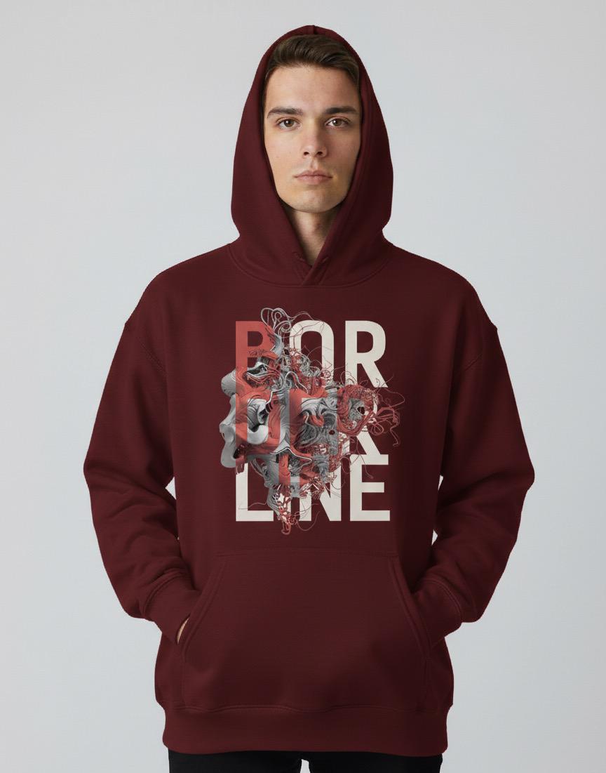 border line over-Sized Hoodie