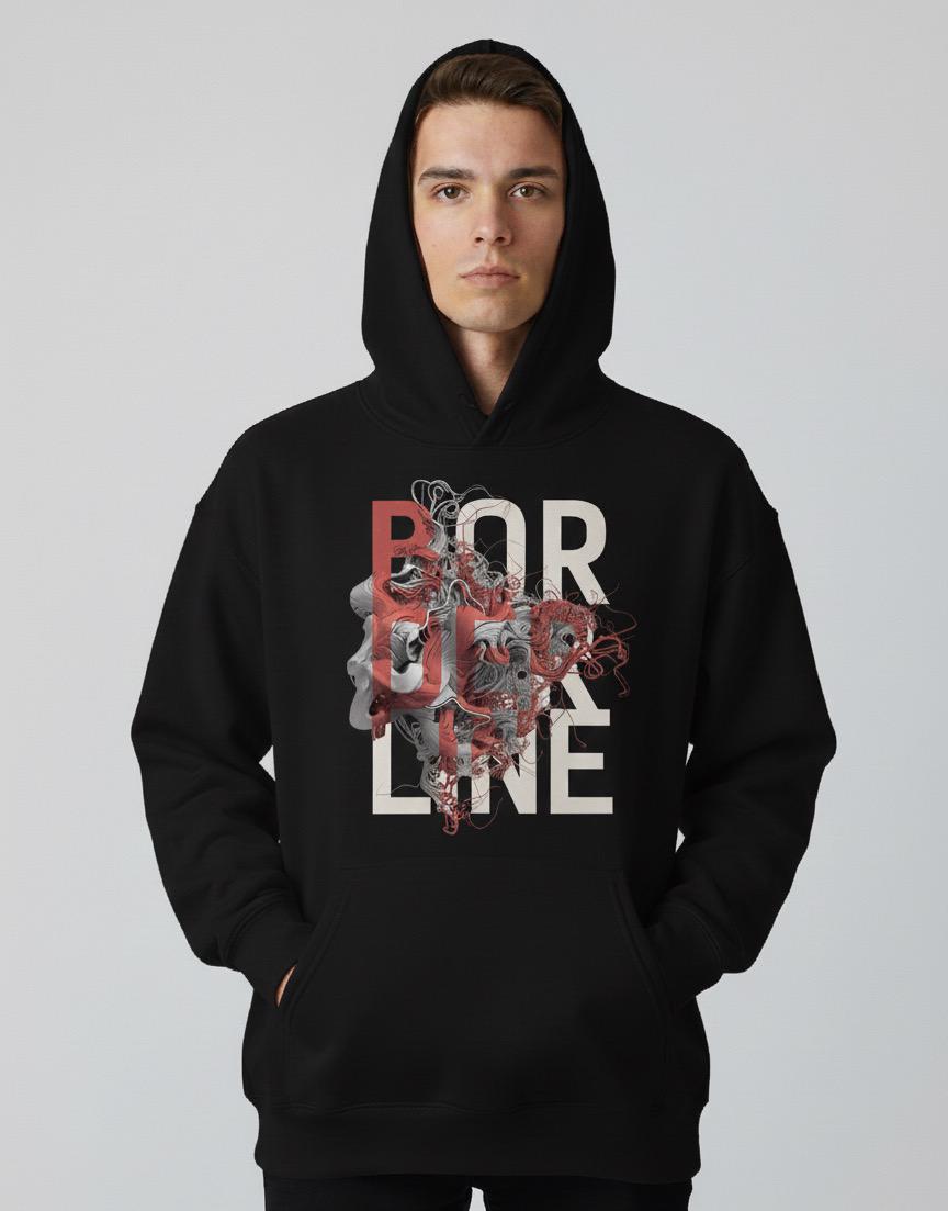 border line over-Sized Hoodie