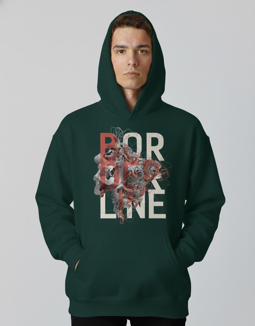 border line over-Sized Hoodie