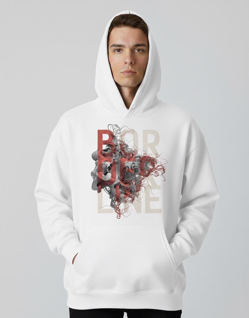 border line over-Sized Hoodie